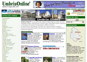 Visíte el sitio web de Umbriaonline, iniciando en la versión en Italiano