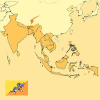Gua de globalizacin - Mapa para localizacin del pas - Bhutn