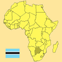 Gua de globalizacin - Mapa para localizacin del pas - Botswana