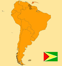 Gua de globalizacin - Mapa para localizacin del pas - Guyana