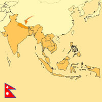 Guía de globalización - Mapa para localización del país - Nepal